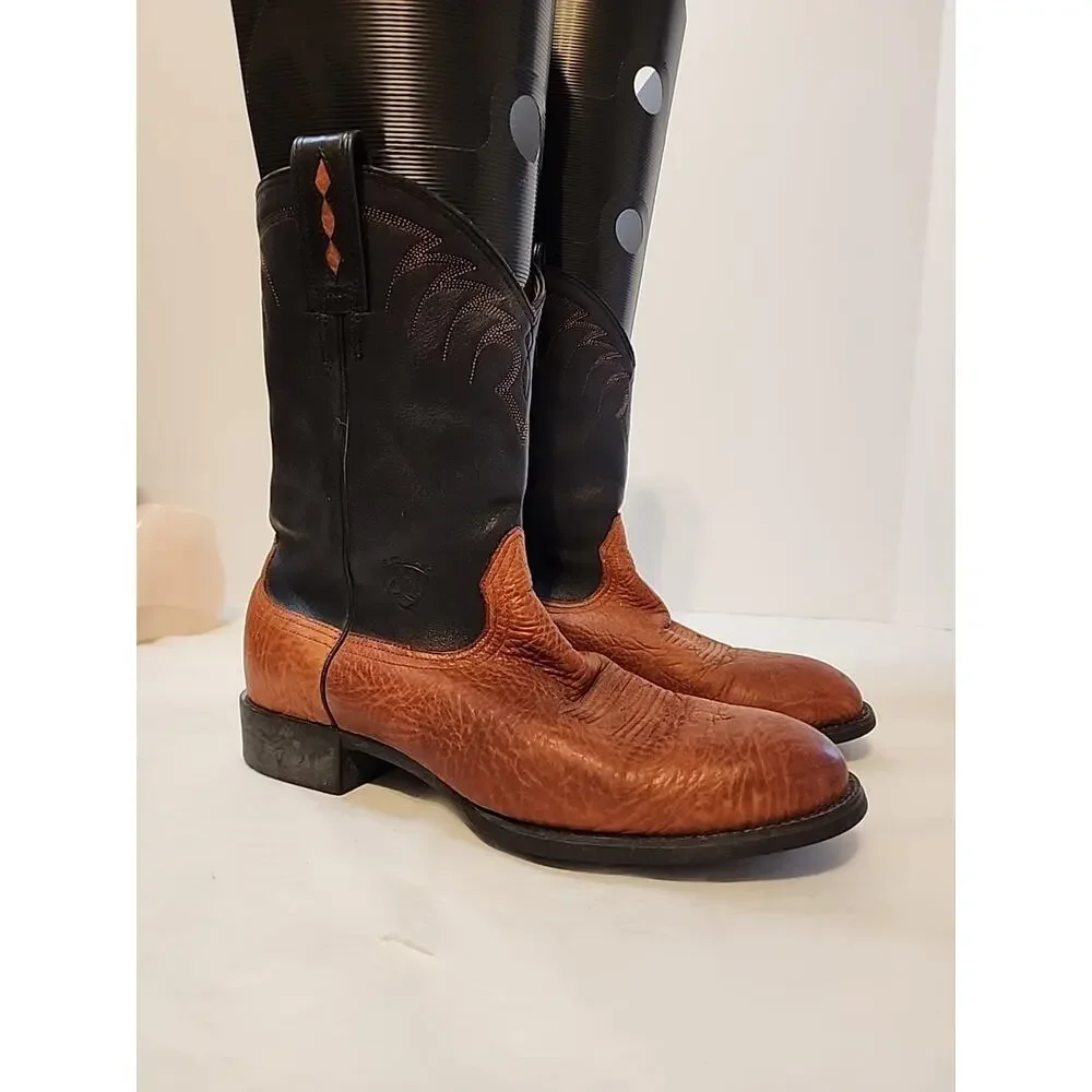 Vintage Ariat 35691 Two Tone Heritage Western Cowboy Ranch Boots Men's Sz 9 D